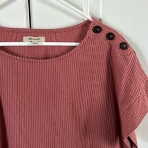 Madewell Seersucker Cap Sleeve Top Size XL